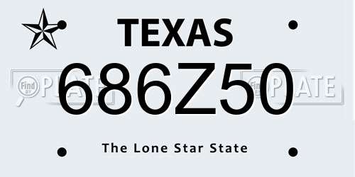 686Z50 Texas License Plate