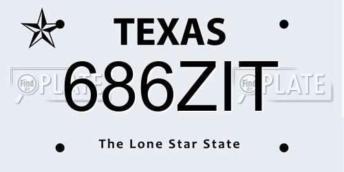 686ZIT Texas License Plate