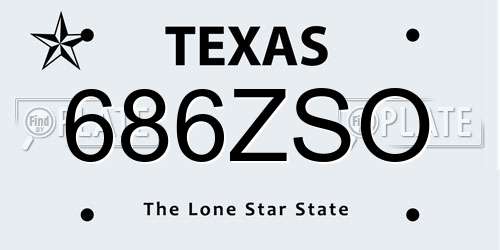 686ZSO Texas License Plate