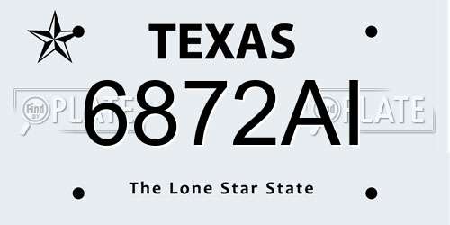 6872AI Texas License Plate