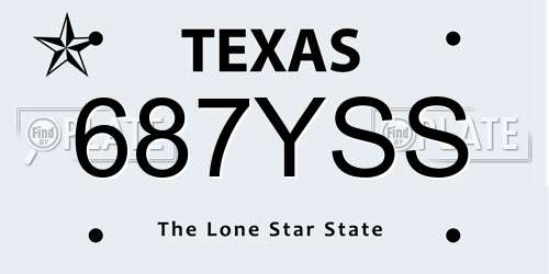 687YSS Texas License Plate