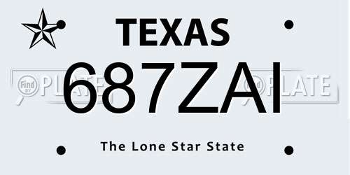 687ZAI Texas License Plate