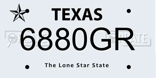 6880GR Texas License Plate
