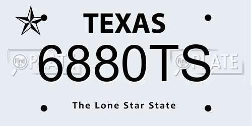 6880TS Texas License Plate