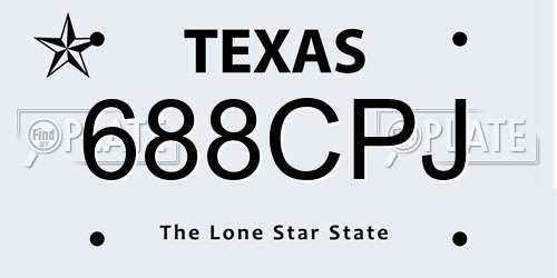 688CPJ Texas License Plate