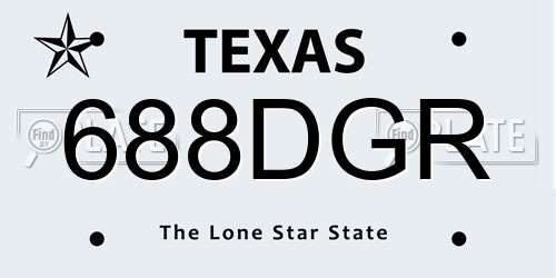 688DGR Texas License Plate