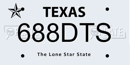 688DTS Texas License Plate