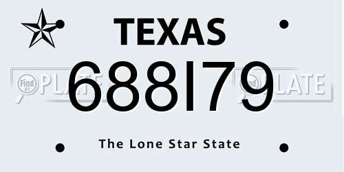 688I79 Texas License Plate