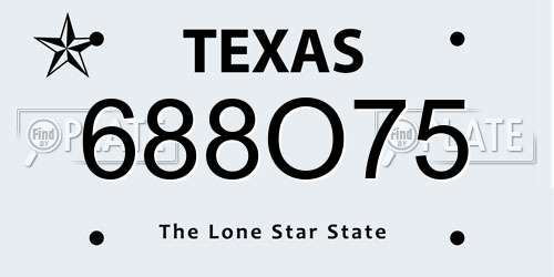 688O75 Texas License Plate
