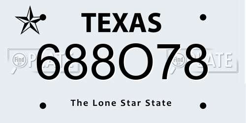 688O78 Texas License Plate