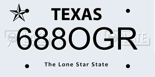 688OGR Texas License Plate