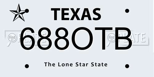 688OTB Texas License Plate