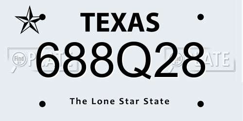 688Q28 Texas License Plate