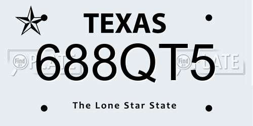 688QT5 Texas License Plate