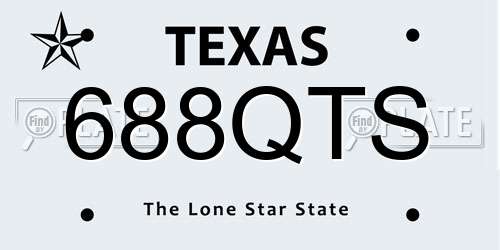 688QTS Texas License Plate