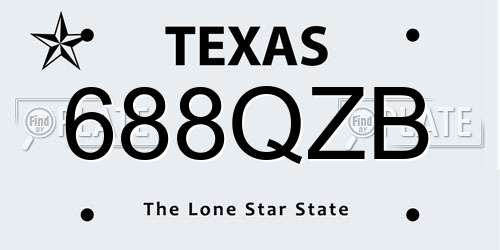 688QZB Texas License Plate