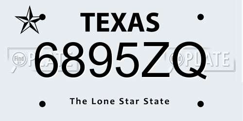 6895ZQ Texas License Plate