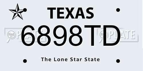 6898TD Texas License Plate