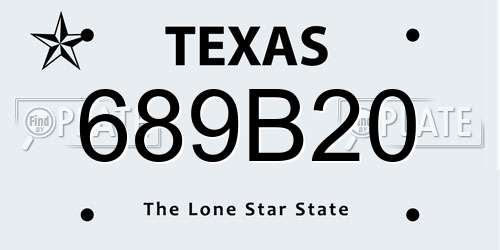 689B20 Texas License Plate