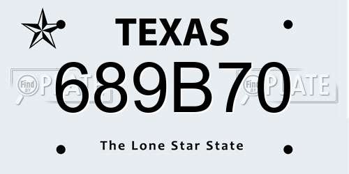 689B70 Texas License Plate