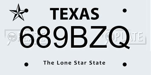 689BZQ Texas License Plate