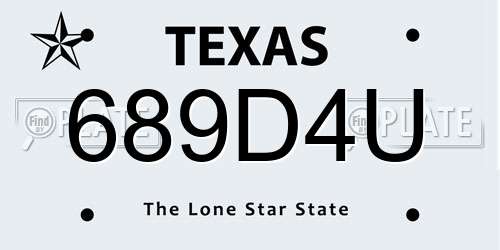 689D4U Texas License Plate