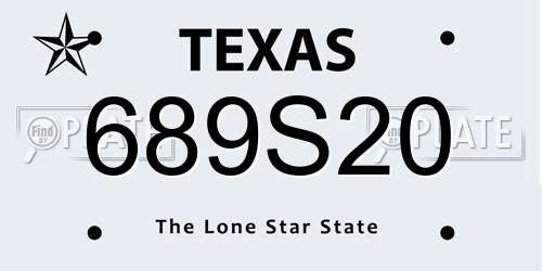 689S20 Texas License Plate