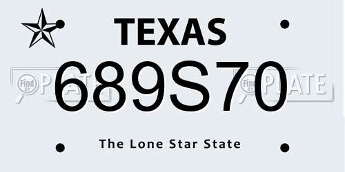 689S70 Texas License Plate