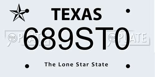 689ST0 Texas License Plate