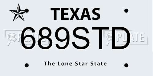 689STD Texas License Plate