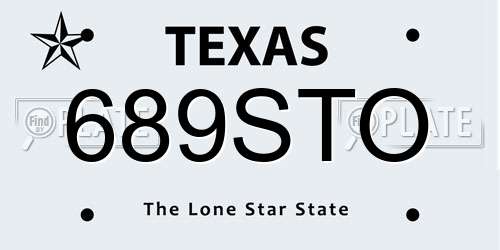 689STO Texas License Plate