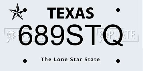 689STQ Texas License Plate