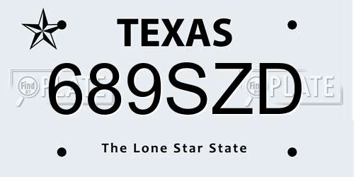 689SZD Texas License Plate