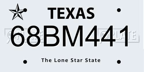 68BM441 Texas License Plate