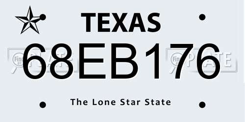 68EB176 Texas License Plate