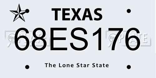 68ES176 Texas License Plate