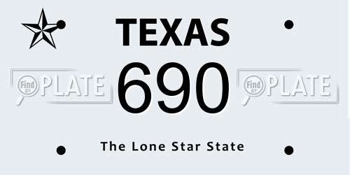 690 Texas License Plate