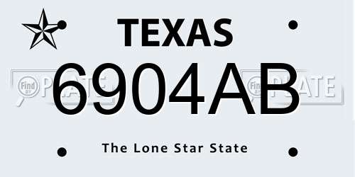 6904AB Texas License Plate