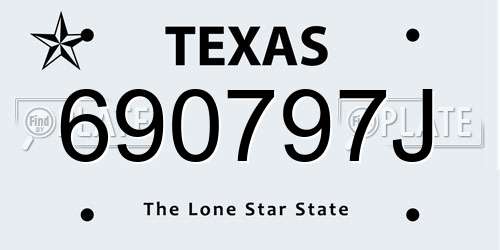 690797J Texas License Plate