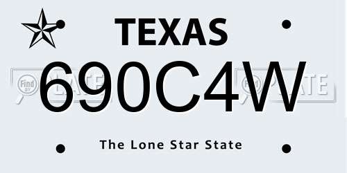 690C4W Texas License Plate