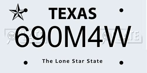 690M4W Texas License Plate