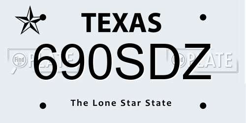 690SDZ Texas License Plate