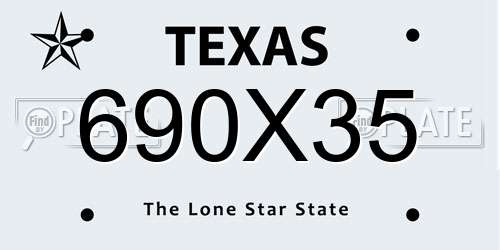 690X35 Texas License Plate