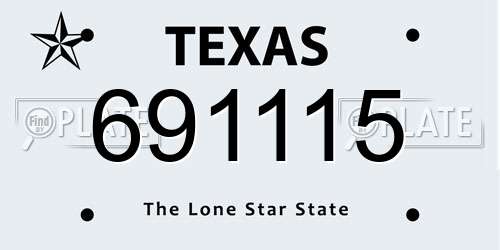 691115 Texas License Plate