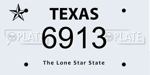 6913 Texas License Plate