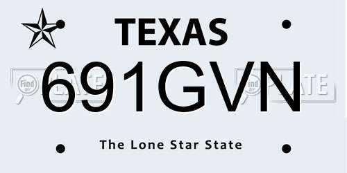 691GVN Texas License Plate