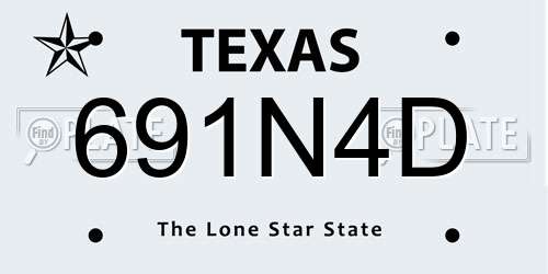 691N4D Texas License Plate