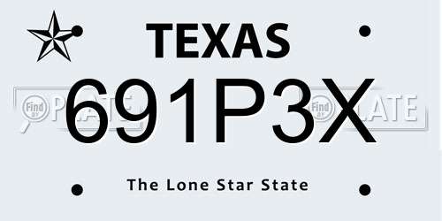 691P3X Texas License Plate