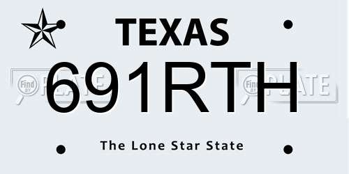 691RTH Texas License Plate