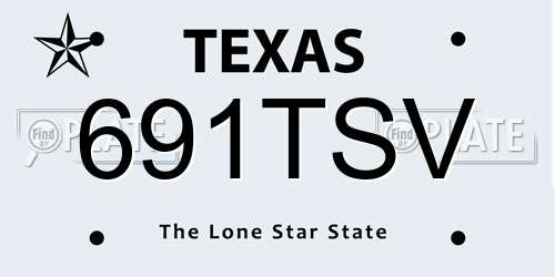 691TSV Texas License Plate
